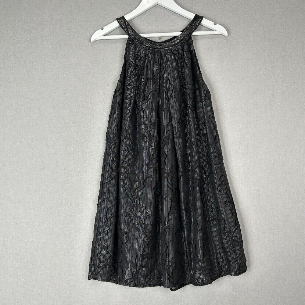 Eva Franco Womens‎ Dress 2 Black Floral Jacquard Halter Swing Shimmer Cocktail